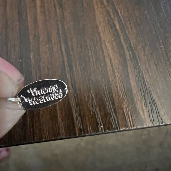 Vivienne Westwood Heart Orb Pendant Necklace Silver Tone Black Saturn Ring - Picture 5 of 10